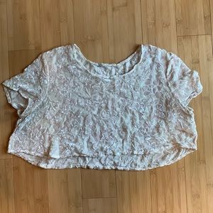 Velvety floral crop top size small